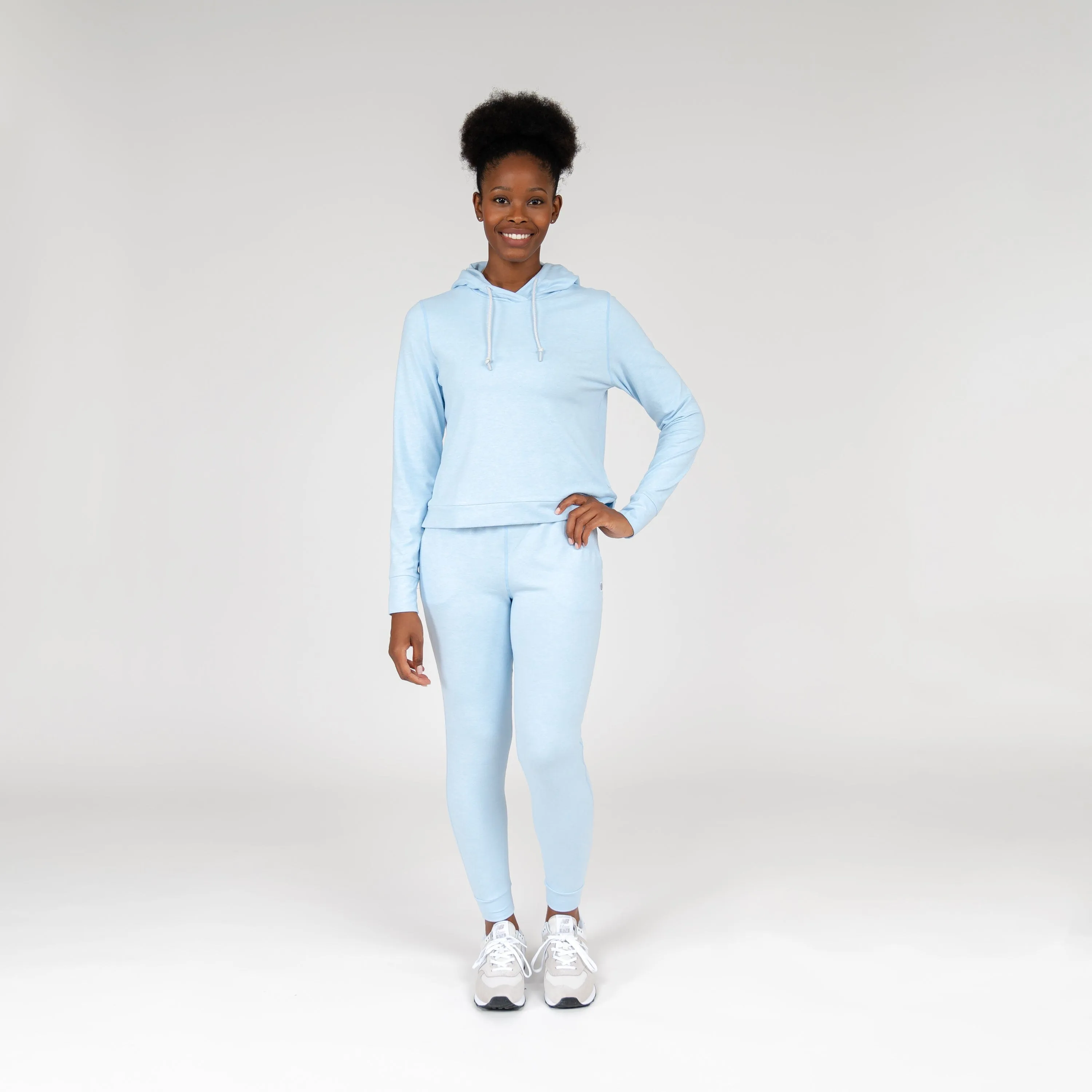 Tempo Performance Jogger | Heather - Baby Blue/White