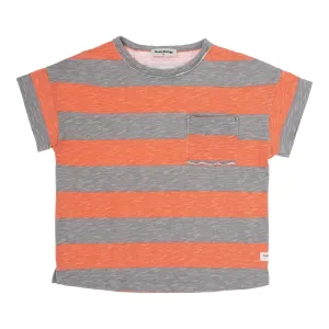 TOC Grey/Orange Striped Tee