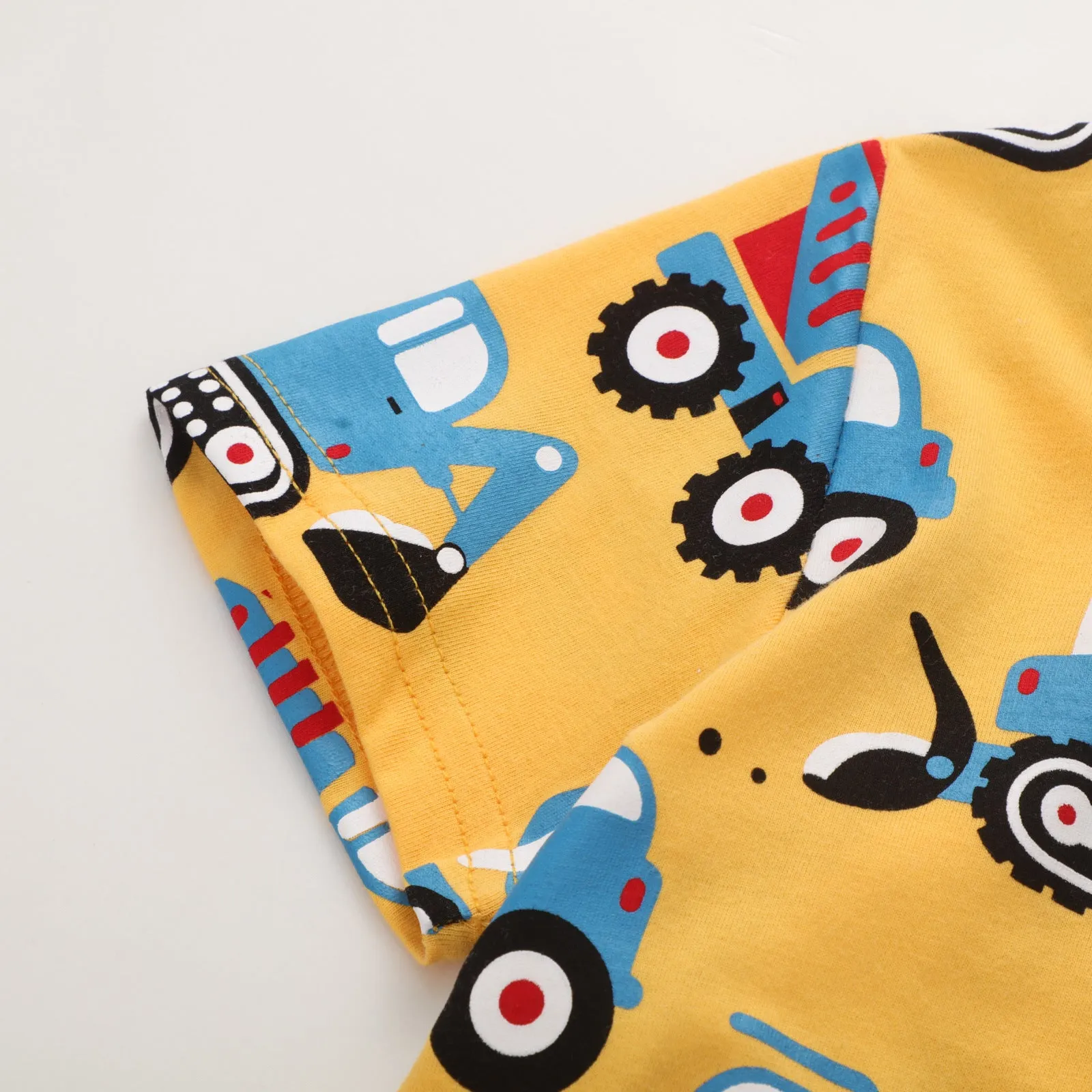 Toddler Boy's Vehicle Print Short-sleeve Yellow Tee